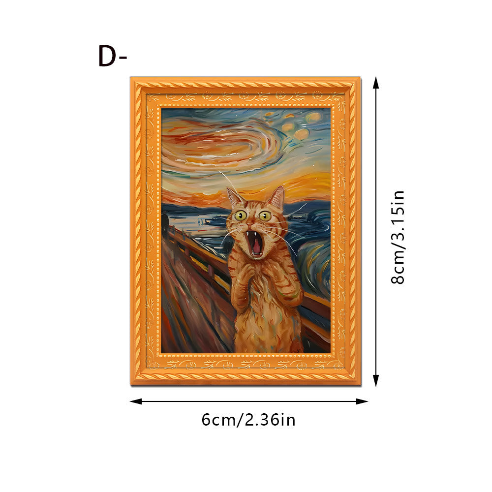 Wholesale Black Cat Series Magnetic Photo Frame Wooden Magnetic Fridge Magnet